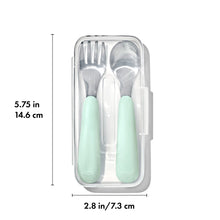 Load image into Gallery viewer, OXO Tot On-The-Go Fork And Spoon Set - Opal