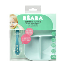 Load image into Gallery viewer, Beaba Silicone Suction Divided Plate & Spoon - Blue