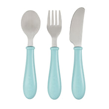 Load image into Gallery viewer, Beaba Stainless Steel Training Cutlery 3 Piece Set - Light Blue