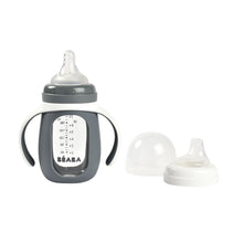 Load image into Gallery viewer, Beaba Glass Bottle with Silicone Protective Sleeve 210ml - Mineral Grey
