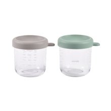 Load image into Gallery viewer, Beaba Glass Jars 250ml 2 Pack - Sage Green