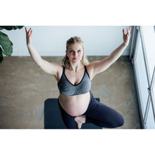Load image into Gallery viewer, Bravado Designs Body Silk Seamless Yoga Nursing Bra - Charcoal Heather L