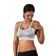 Load image into Gallery viewer, Bravado Designs Body Silk Seamless Rhythm Nursing Bra - White Grey Spacedye XL