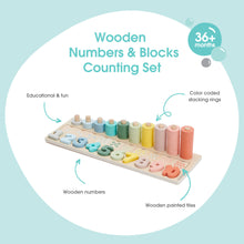 Load image into Gallery viewer, Bubble Wooden Numbers & Blocks Counting Set