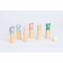 Load image into Gallery viewer, Bubble Wooden Animal Bowling Set