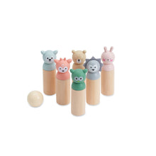Load image into Gallery viewer, Bubble Wooden Animal Bowling Set