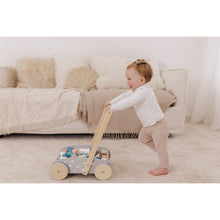 Load image into Gallery viewer, Bubble Wooden Baby Push Cart & Walker with 45 Building Blocks