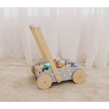 Load image into Gallery viewer, Bubble Wooden Baby Push Cart & Walker with 45 Building Blocks