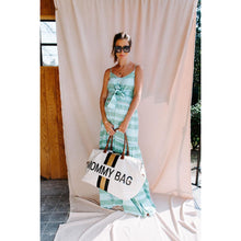 Load image into Gallery viewer, Childhome Mommy Bag Nursery Bag - Off White with Black/Gold Stripes