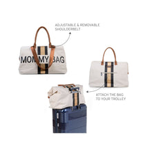 Load image into Gallery viewer, Childhome Mommy Bag Nursery Bag - Off White with Black/Gold Stripes