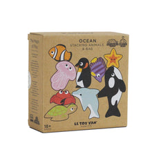 Load image into Gallery viewer, Le Toy Van Wooden Stacking Animals & Bag - Ocean Life