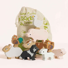 Load image into Gallery viewer, Le Toy Van Wooden Stacking Animals & Bag - Farmyard