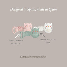 Load image into Gallery viewer, Suavinex Soother Clip with Ribbon - Bonhomia Owl Beige