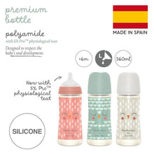 Load image into Gallery viewer, Suavinex 360ml Polyamide Premium Bottle with Medium Flow SX Pro Physiological Silicone Teat - Bonhomia Feather Beige