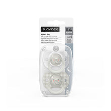 Load image into Gallery viewer, Suavinex Night Glow In The Dark SX Pro Soother 0-6months 2 Pack - Elephant