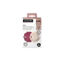 Load image into Gallery viewer, Suavinex Wonder SX Pro Soother 6-18 Months 2 Pack - Magenta/Mauve Chalk