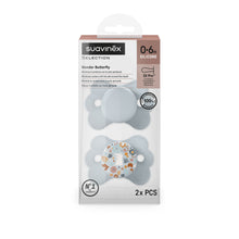Load image into Gallery viewer, Suavinex Wonderland Butterfly SX Pro Soother 0-6 Months 2 Pack - Liberty Blue
