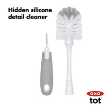 Load image into Gallery viewer, OXO Tot Bottle Brush with Detail Cleaner & Stand - Gray