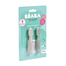 Load image into Gallery viewer, Beaba Silicone Pre-Spoons 2 Pack - Sage Green/Velvet Grey