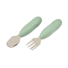 Load image into Gallery viewer, Beaba Fork & Spoon Stainless Steel Pre-Cutlery - Sage Green
