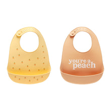 Load image into Gallery viewer, Pearhead Silicone Bib Set of 2 - Youre a Peach
