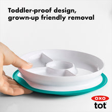 Load image into Gallery viewer, OXO Tot Stick &amp; Stay Suction Divided Plate - Teal
