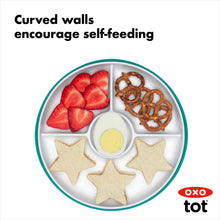 Load image into Gallery viewer, OXO Tot Stick &amp; Stay Suction Divided Plate - Teal
