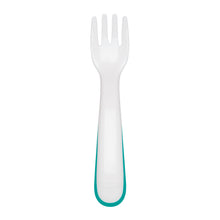 Load image into Gallery viewer, OXO Tot On the Go Plastic Fork &amp; Spoon Set With Travel Case - Teal
