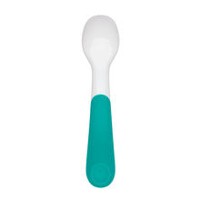 Load image into Gallery viewer, OXO Tot On the Go Plastic Fork &amp; Spoon Set With Travel Case - Teal
