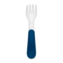 Load image into Gallery viewer, OXO Tot On-The-Go Plastic Fork &amp; Spoon Set With Travel Case - Navy
