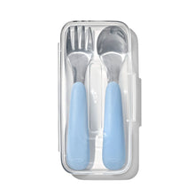 Load image into Gallery viewer, OXO Tot On-The-Go Fork And Spoon Set - Dusk
