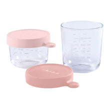 Load image into Gallery viewer, Beaba Superior Glass Jar 2 Pack 150ml/250ml Pink/Dark Blue
