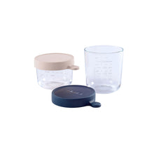 Load image into Gallery viewer, Beaba Superior Glass Jar 2 Pack 150ml/250ml Pink/Dark Blue
