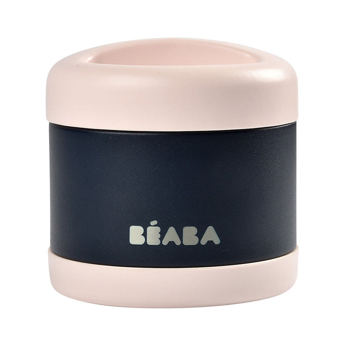 Beaba Stainless Steel Food Container 500ml - Light Pink/Night Blue