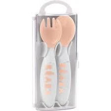 Load image into Gallery viewer, Beaba 2nd Stage Training Fork &amp; Spoon with Case - Nude
