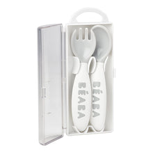 Load image into Gallery viewer, Beaba 2nd Stage Training Fork &amp; Spoon with Case - Grey
