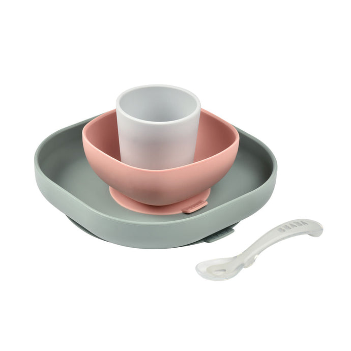 Beaba Silicone Suction Meal Set - Eucalyptus