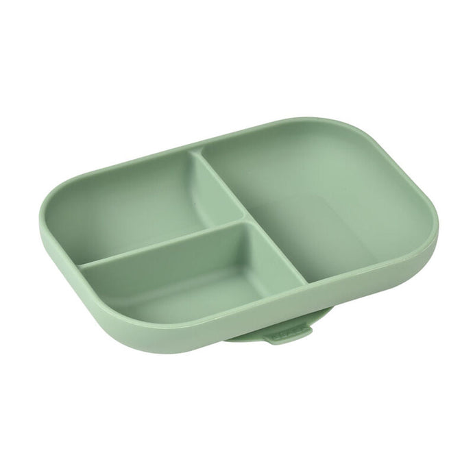 Beaba Silicone Suction Divided Plate - Sage Green