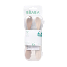 Load image into Gallery viewer, Beaba 1st Stage Silicone Spoons &amp; Case 2 Pack - Praline/Clay
