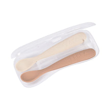 Load image into Gallery viewer, Beaba 1st Stage Silicone Spoons &amp; Case 2 Pack - Praline/Clay
