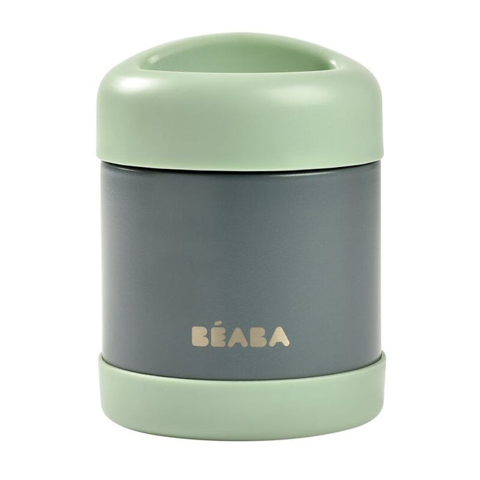 Beaba Thermo Portion Stainless Steel Isothermal Food Container 300 ml (mineral grey/sage green)