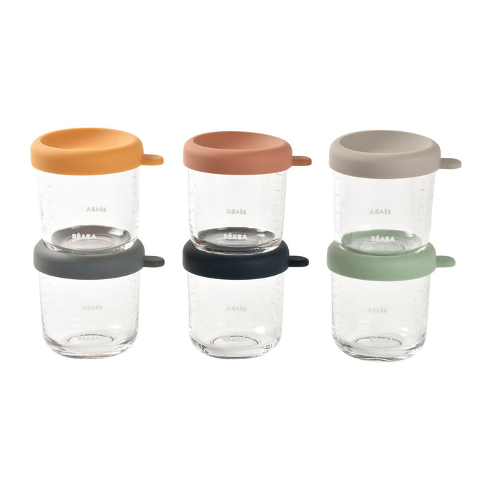 Beaba Set of 6 Glass Portion Jars 250ml