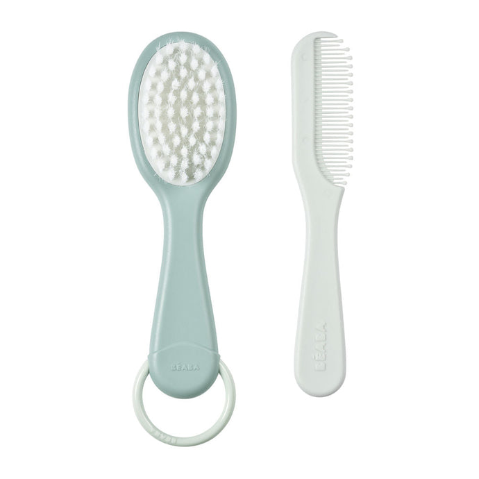 Beaba Baby Brush & Comb - Green Blue