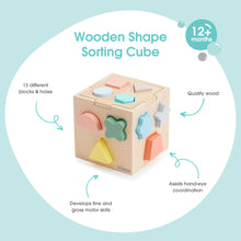 Load image into Gallery viewer, Bubble Wooden Shape Sorting Cube
