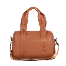 Load image into Gallery viewer, Childhome Mommy Club Signature Nursery Bag - Vegan Leather Brown
