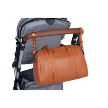 Load image into Gallery viewer, Childhome Mommy Club Signature Nursery Bag - Vegan Leather Brown
