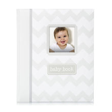 Load image into Gallery viewer, Pearhead Little Pear Chevron Baby Book - Grey
