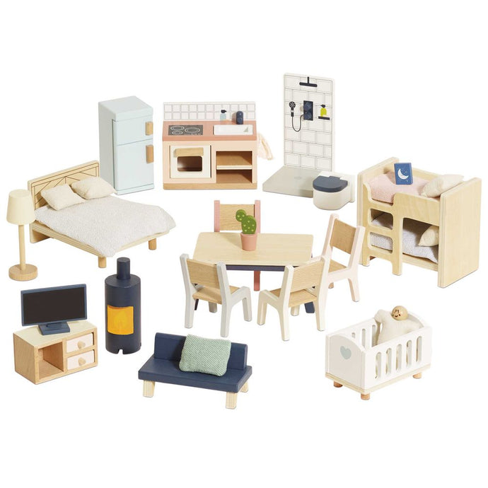 Le Toy Van Complete Dolls House Furniture Set - 35 Pieces