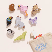 Load image into Gallery viewer, Le Toy Van Wooden Stacking Animals &amp; Bag - Andes
