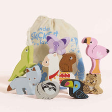Load image into Gallery viewer, Le Toy Van Wooden Stacking Animals &amp; Bag - Andes
